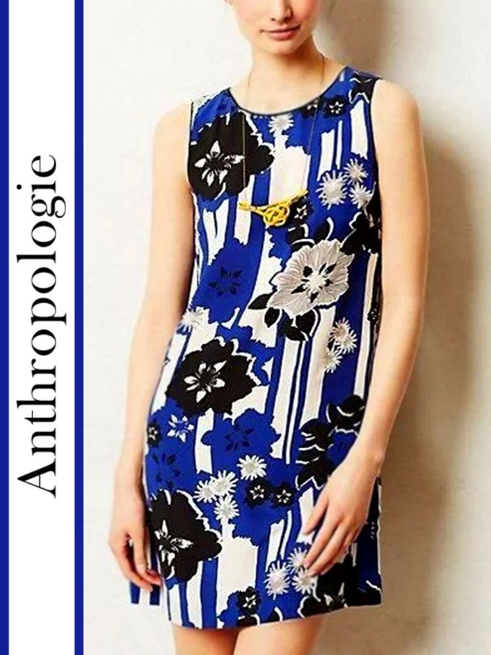 Anthropologie/Maeve | 'Canna' Floral Silk Shift Dress